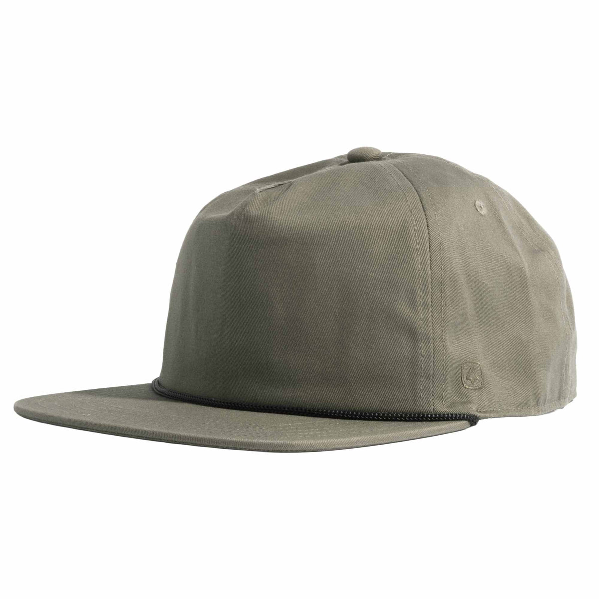 Coal Atlas Five Panel Cap with Rope Detail Transfer - Loden - Left Angle