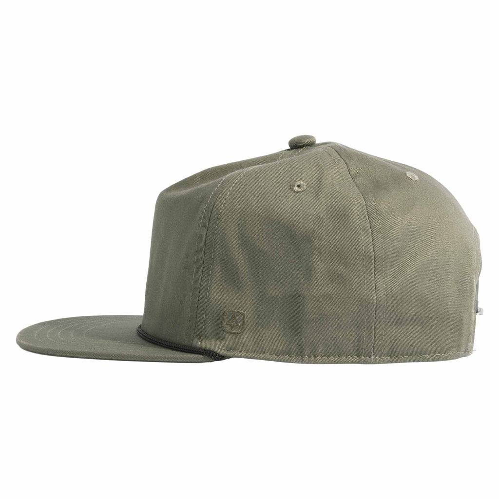 Coal Atlas Five Panel Cap with Rope Detail Transfer - Loden - Left