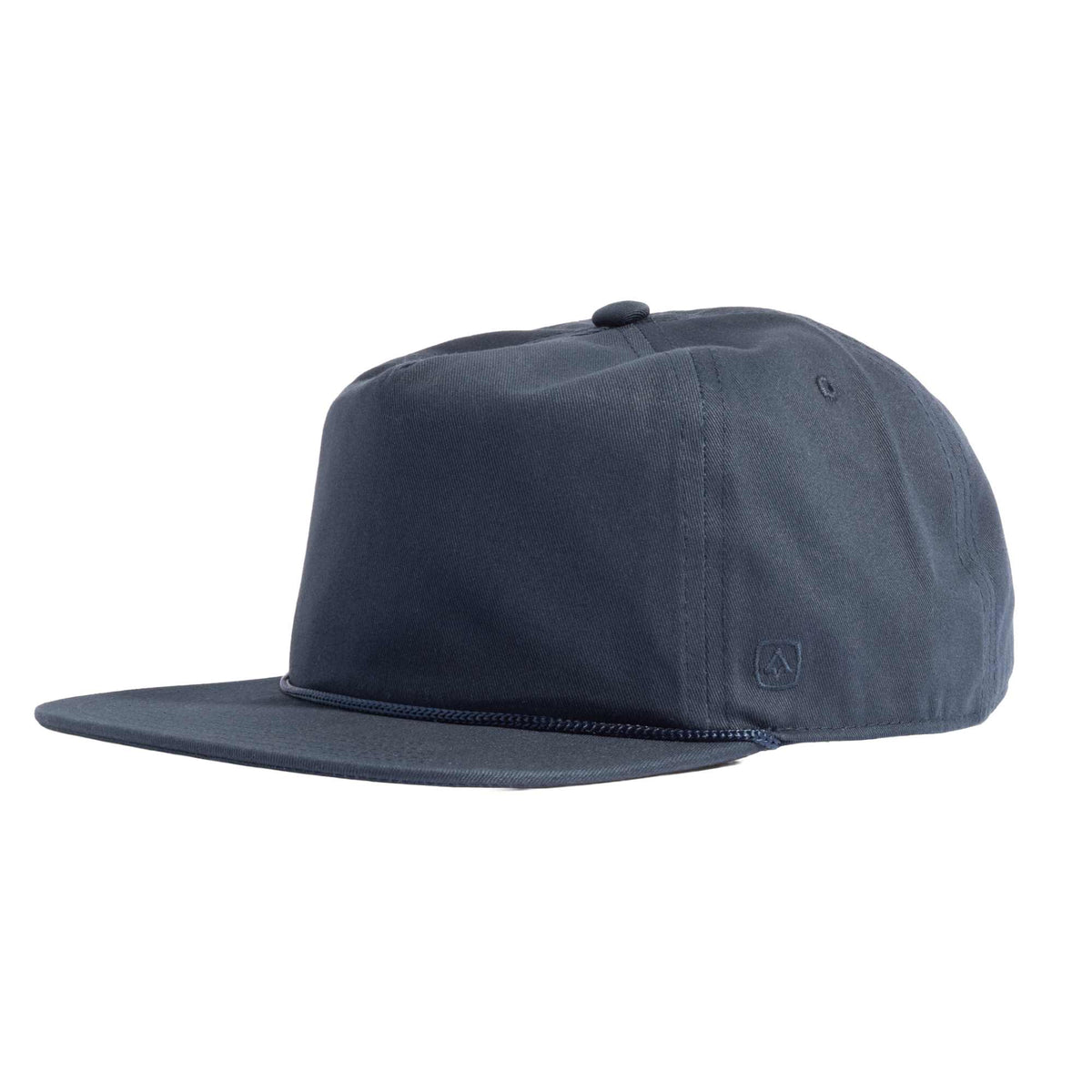 Coal Atlas Five Panel Cap with Rope Detail Transfer - Vintage Navy - Left Angle