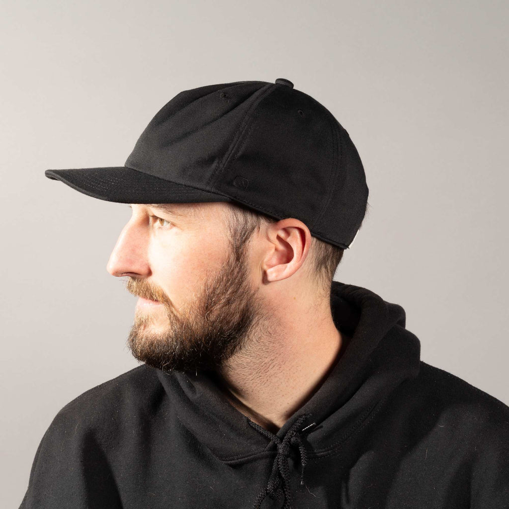 Coal Bronson Unstructured Cap in Recycled Twill Transfer - Black - Front On Model