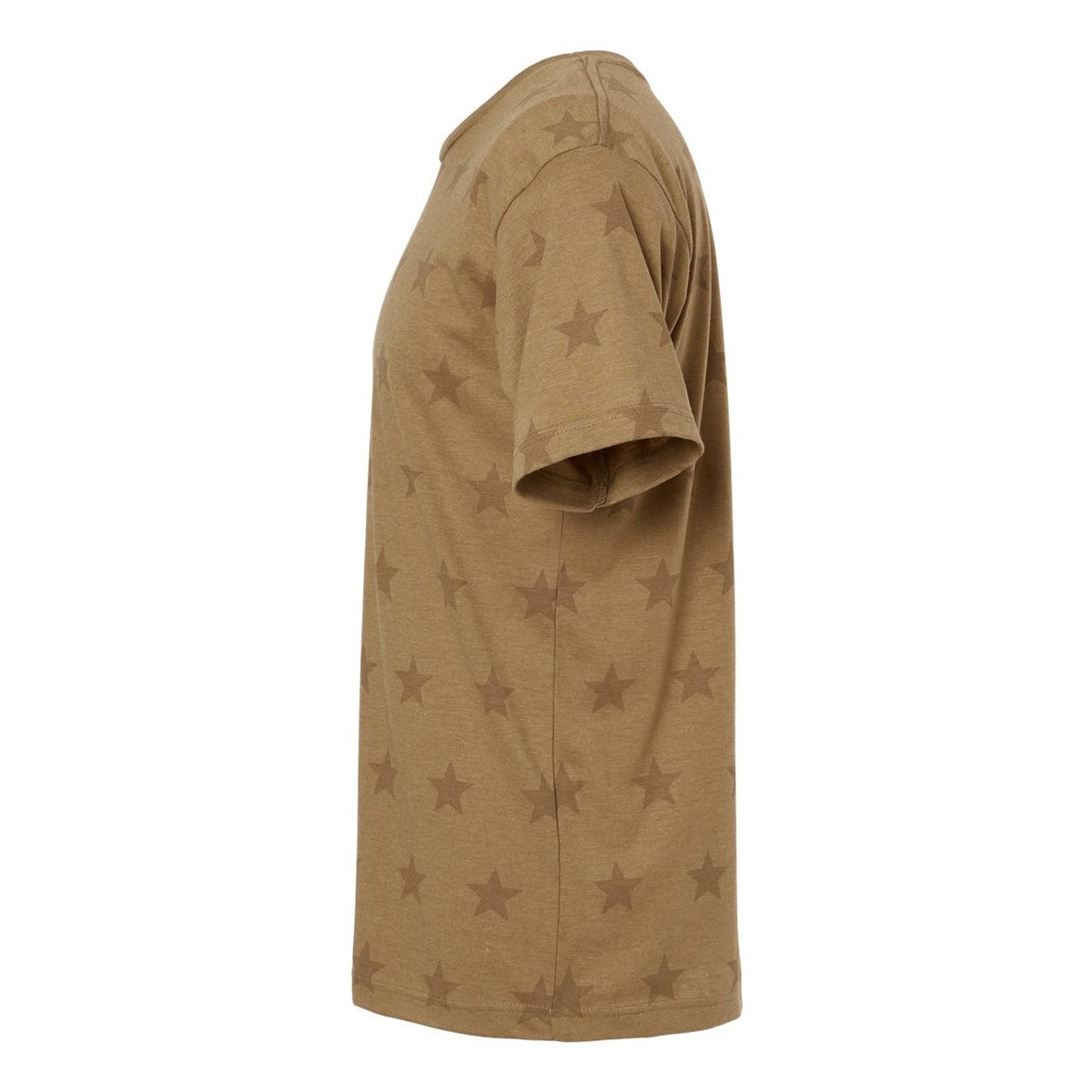 Code Five Unisex Star Print Tee - Coyote Brown Star - Direct Side