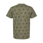 Code Five Unisex Star Print Tee - Military Green Star - Back