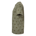 Code Five Unisex Star Print Tee - Military Green Star - Direct Side