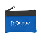 Coin Pouch with Zip - Black - Silk Screen