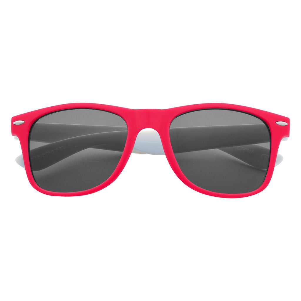 Colorblock Malibu Sunglasses in Full Color - PNKWHT_Front
