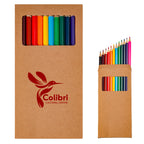 Colored Pencil Set, 12 Piece - Natural Paper Box - Silk Screen