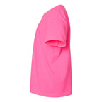 Comfort Colors Youth Garment-Dyed Heavyweight T-Shirt - Neon Pink - Direct Side