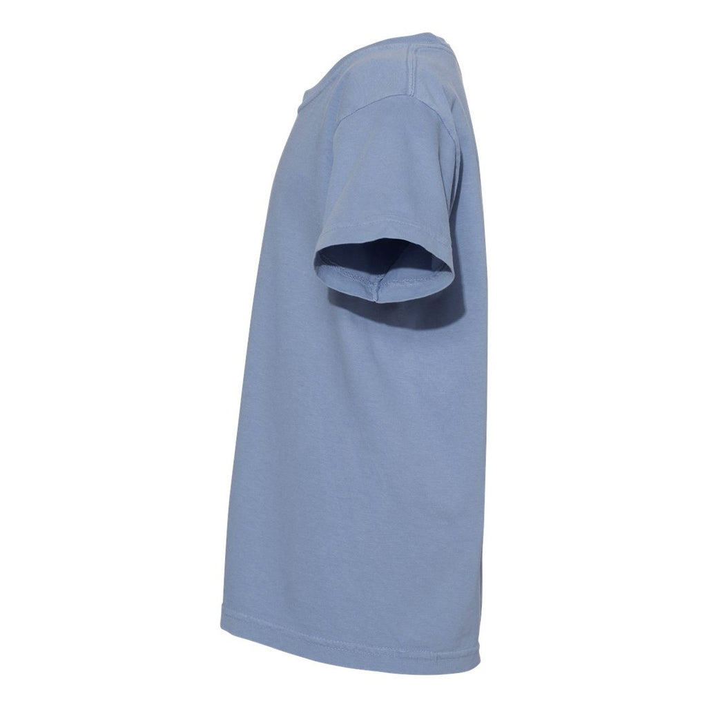Comfort Colors Youth Garment-Dyed Heavyweight T-Shirt - Washed Denim - Direct Side