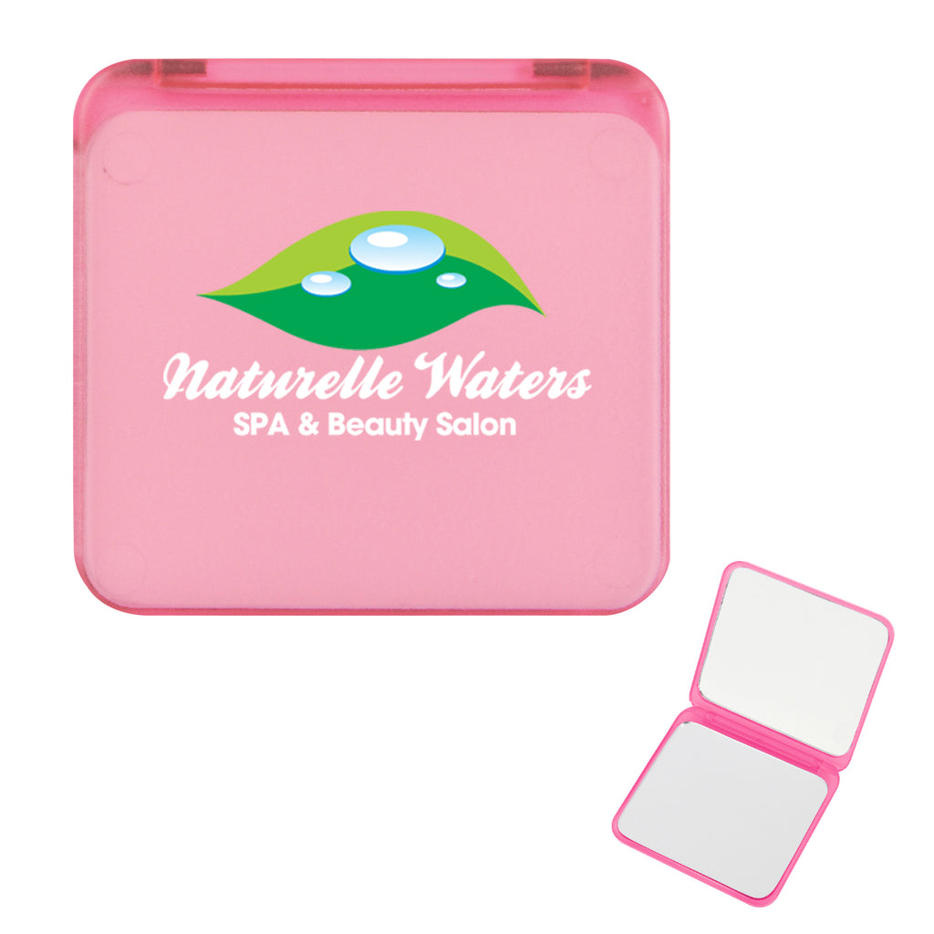 Compact Mirror That Magnifies Both Sides - Pink - Full Color