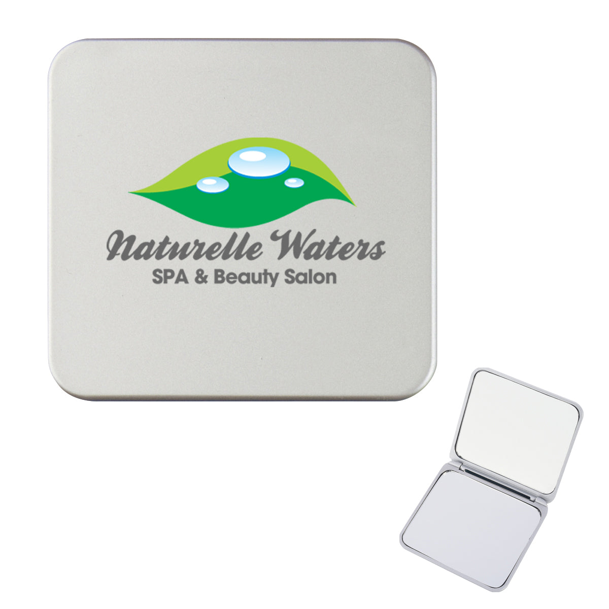 Compact Mirror That Magnifies Both Sides - Silver - Full Color