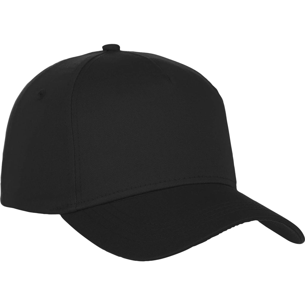 Composite Structured Ball Cap with Seamless Front Embroidery - Black - Flat 2