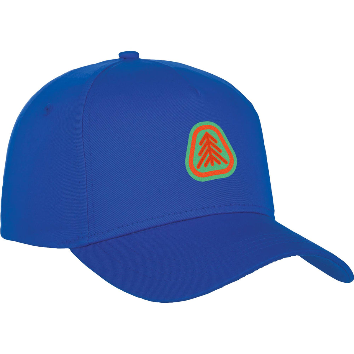 Composite Structured Ball Cap with Seamless Front Embroidery - New Royal - Flat