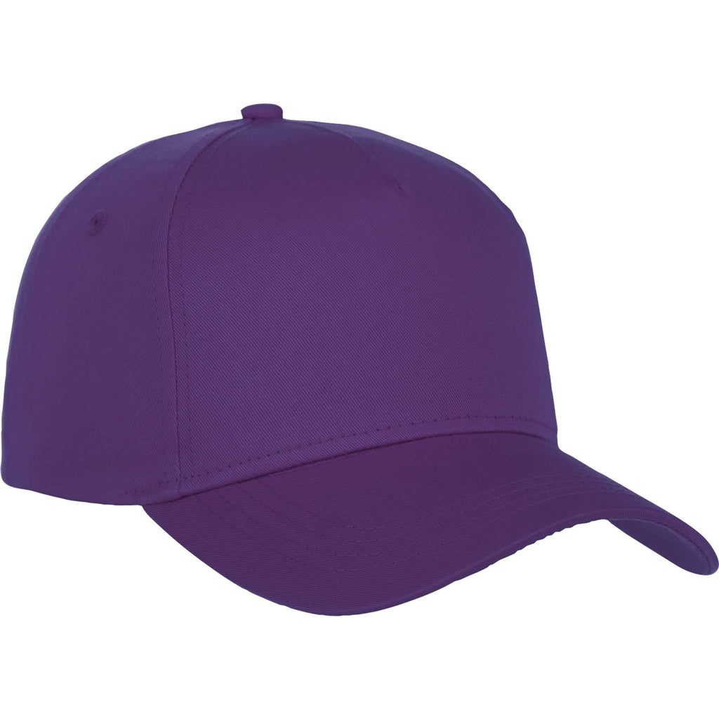 Composite Structured Ball Cap with Seamless Front Embroidery - Purple - Flat 2