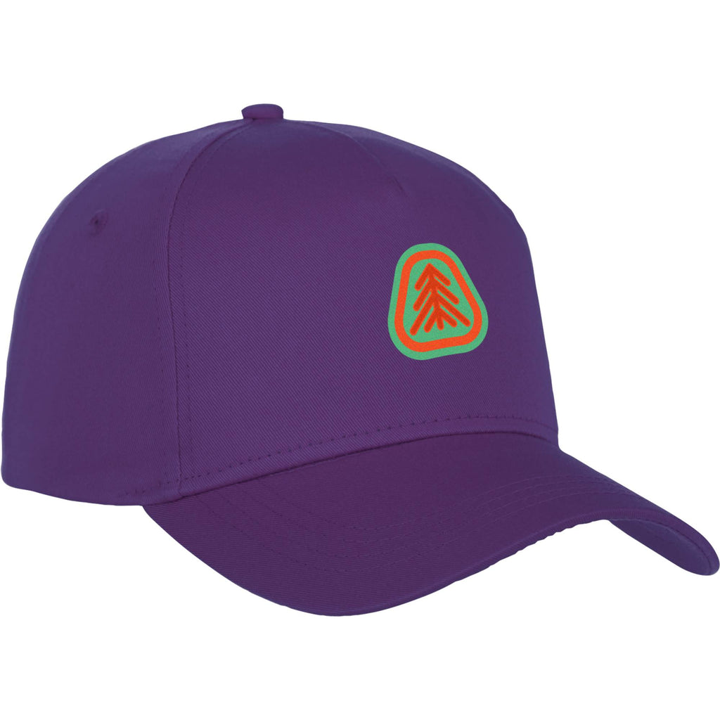 Composite Structured Ball Cap with Seamless Front Embroidery - Purple - Flat