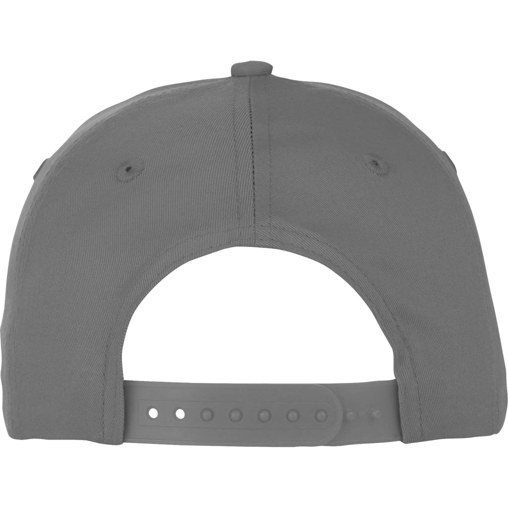Composite Structured Ball Cap with Seamless Front Embroidery - Steel Grey - Back Flat
