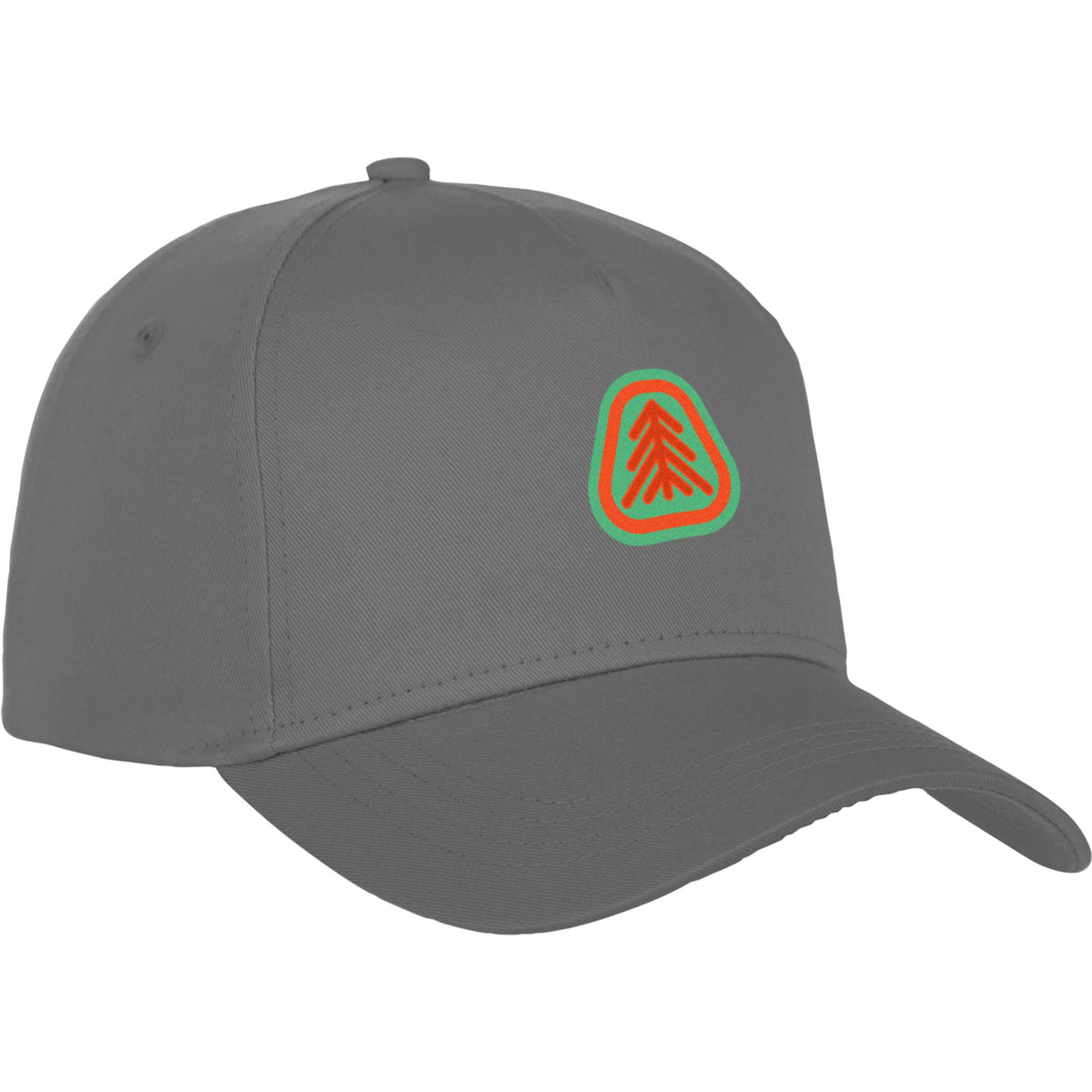 Composite Structured Ball Cap with Seamless Front Embroidery - Steel Grey - Flat