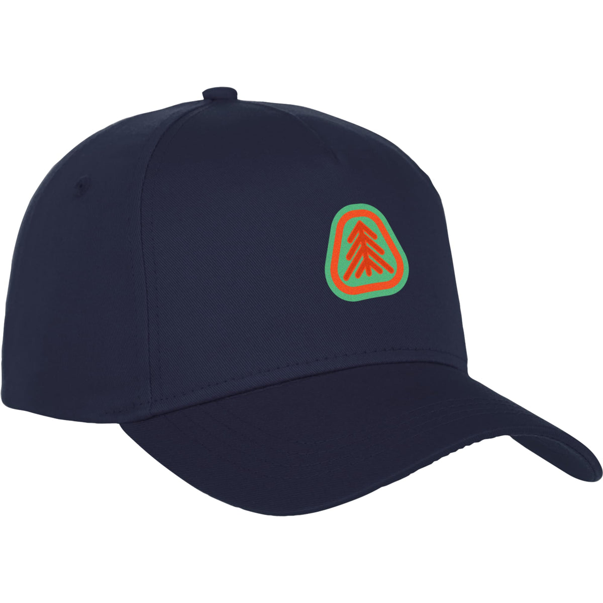 Composite Structured Ball Cap with Seamless Front Embroidery - Vintage Navy - Flat