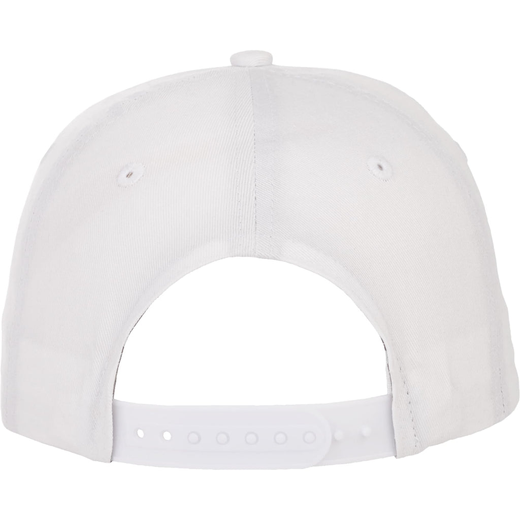 Composite Structured Ball Cap with Seamless Front Embroidery - White - Back Flat