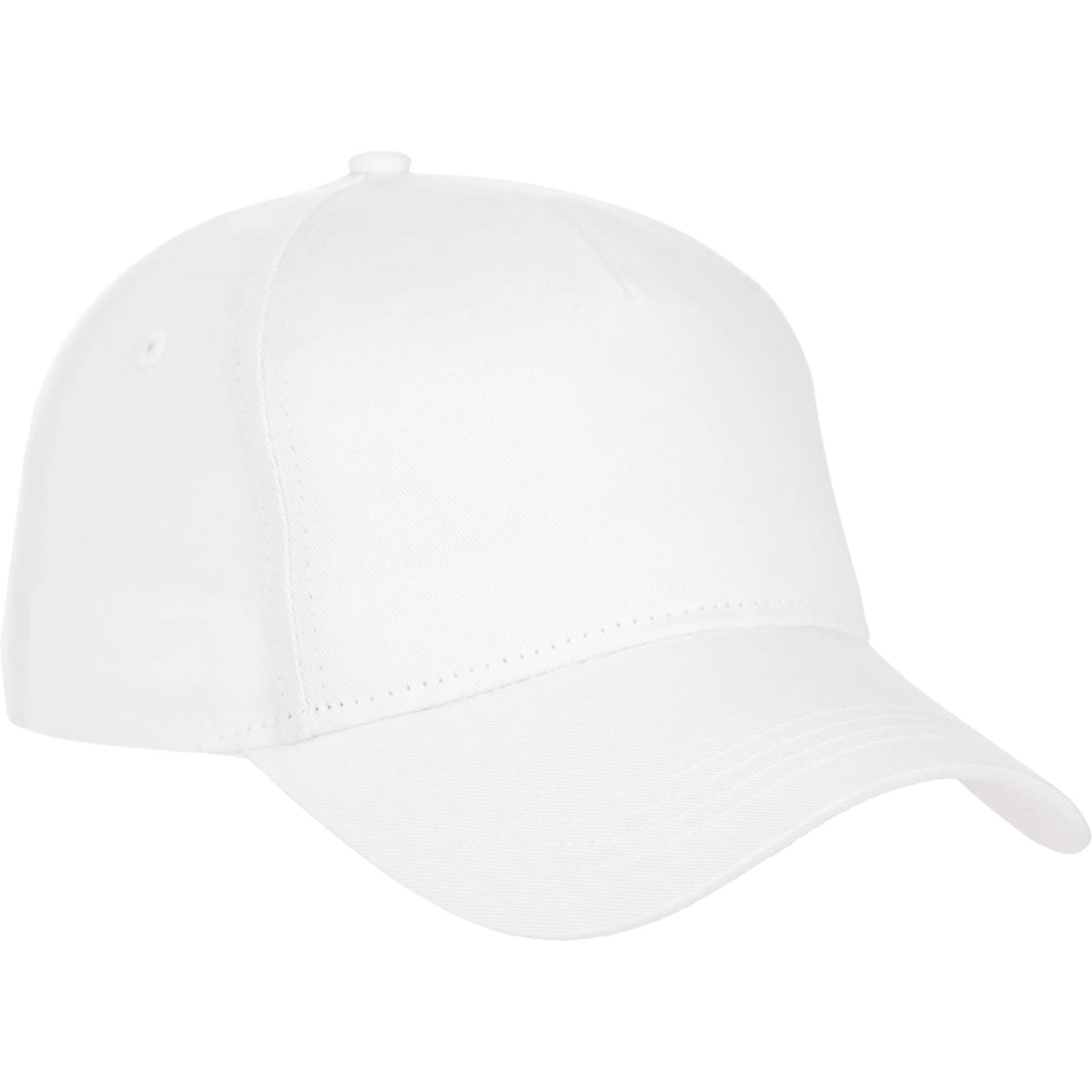 Composite Structured Ball Cap with Seamless Front Embroidery - White - Flat 3