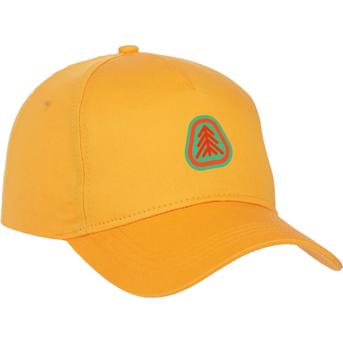 Composite Structured Ball Cap with Seamless Front Embroidery - Yellow - Flat