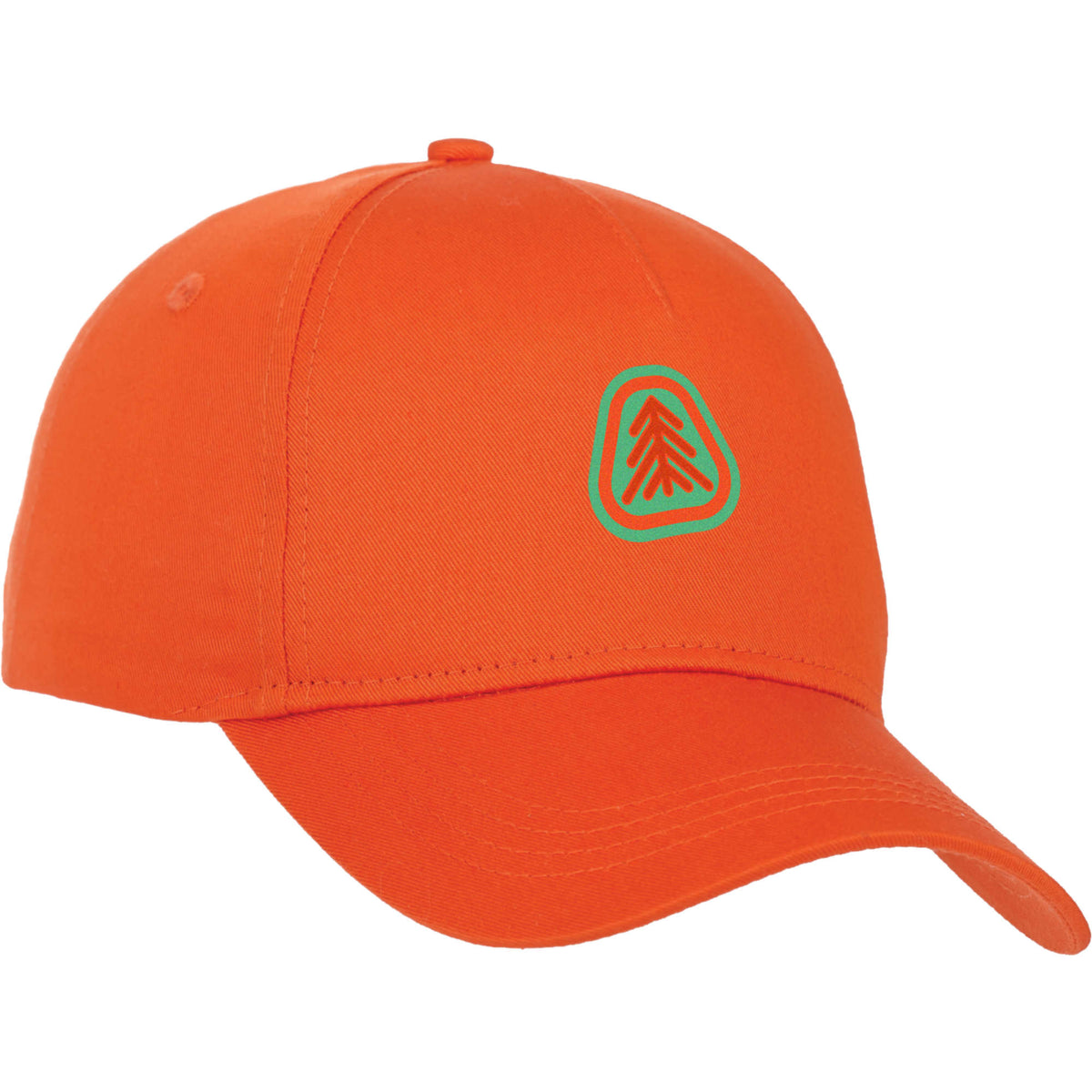 Composite Structured Ball Cap with Seamless Front Transfer - Orange - Flat