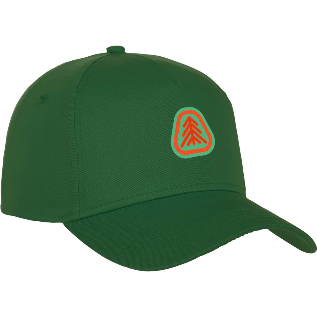 Composite Structured Ball Cap with Seamless Front Transfer - Pine Green - Flat