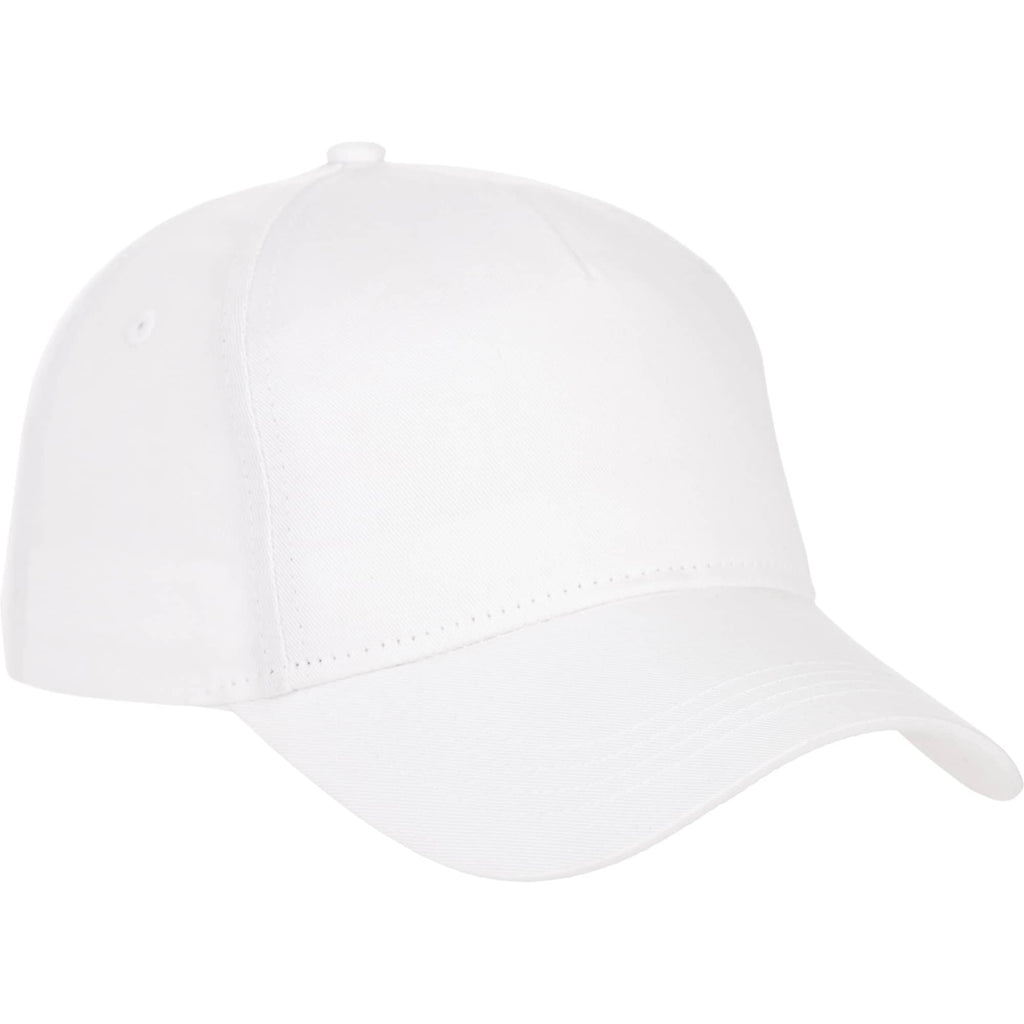 Composite Structured Ball Cap with Seamless Front Transfer - White - Flat 3