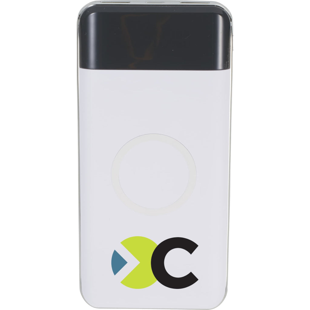 Constant Wireless Power Bank with Battery Display, 10,000 mAh - White - Front 2