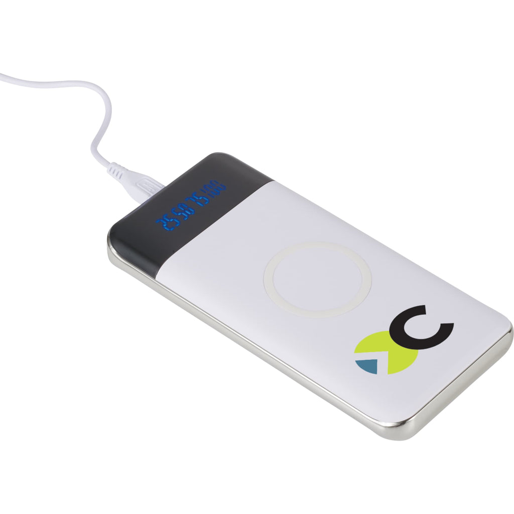 Constant Wireless Power Bank with Battery Display, 10,000 mAh - White - Photo