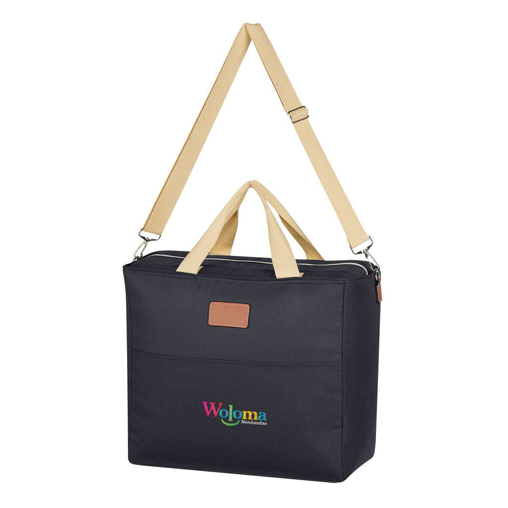 Cooler Tote Bag, Hefty - Black - Embroidery