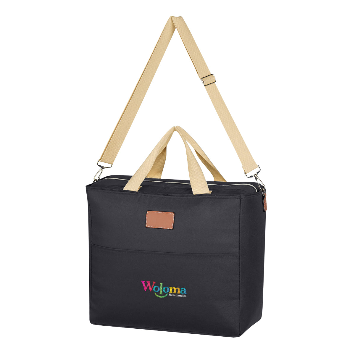 Cooler Tote Bag, Hefty - Black - Embroidery