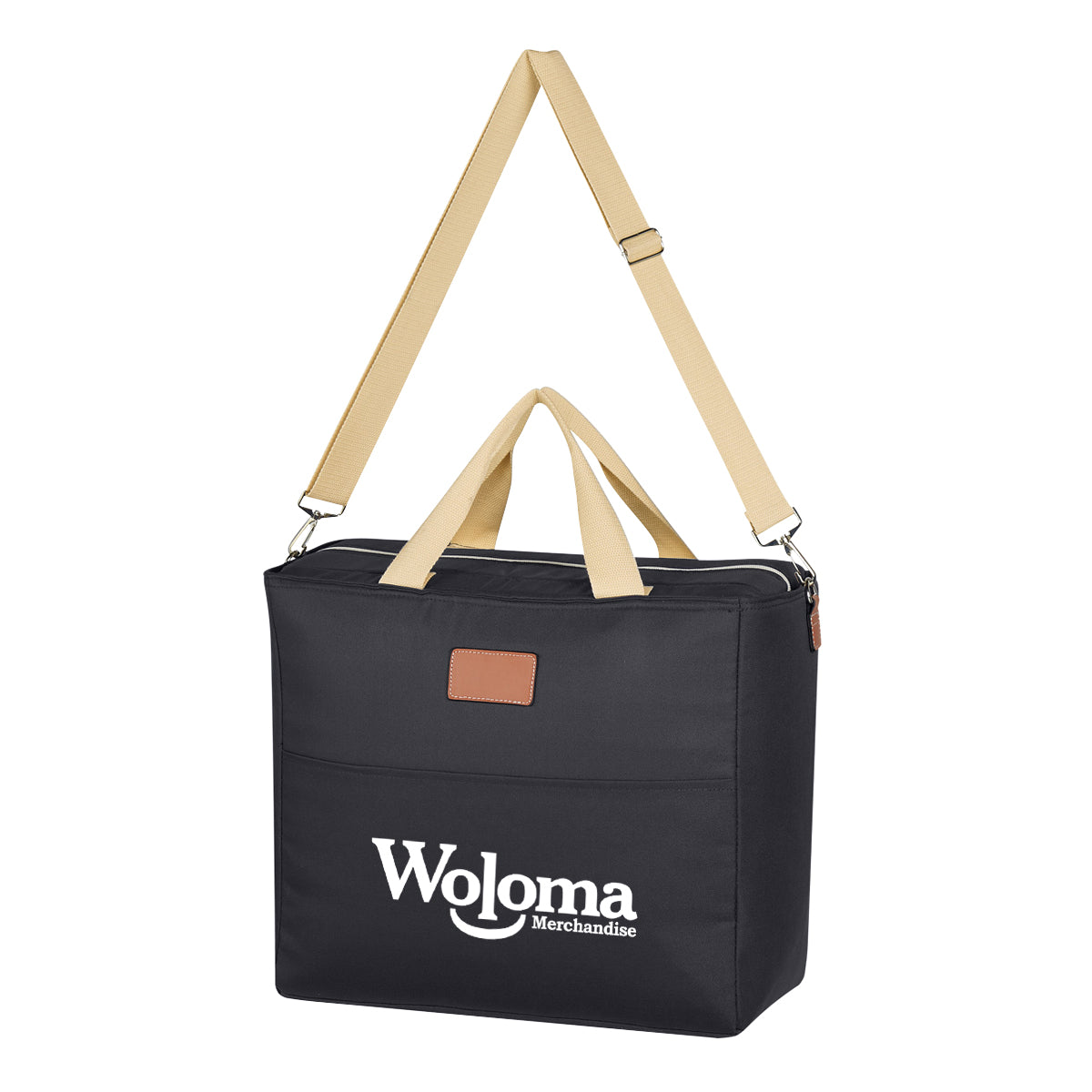 Cooler Tote Bag, Hefty - Black - Silk Screen