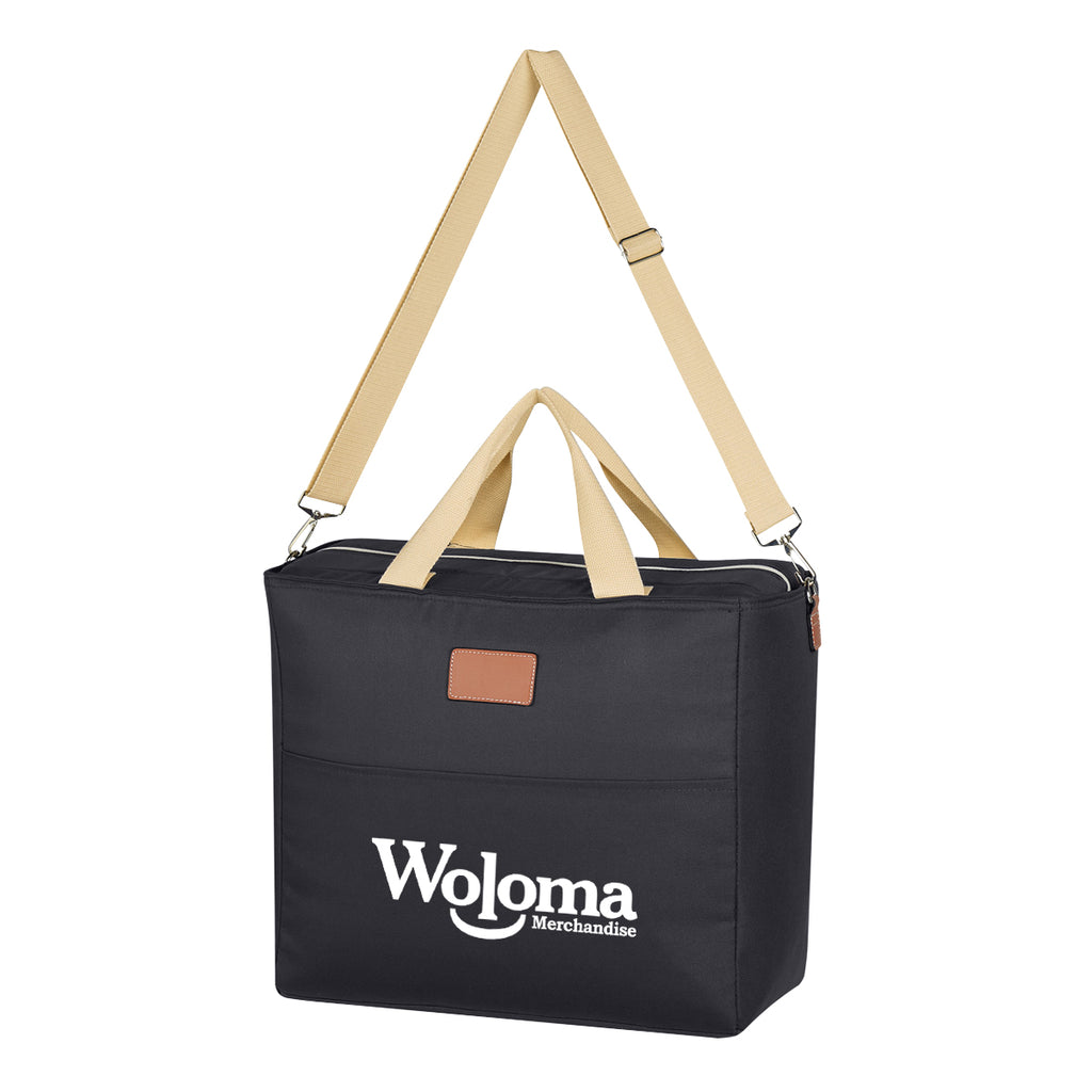 Cooler Tote Bag, Hefty - Black - Silk Screen