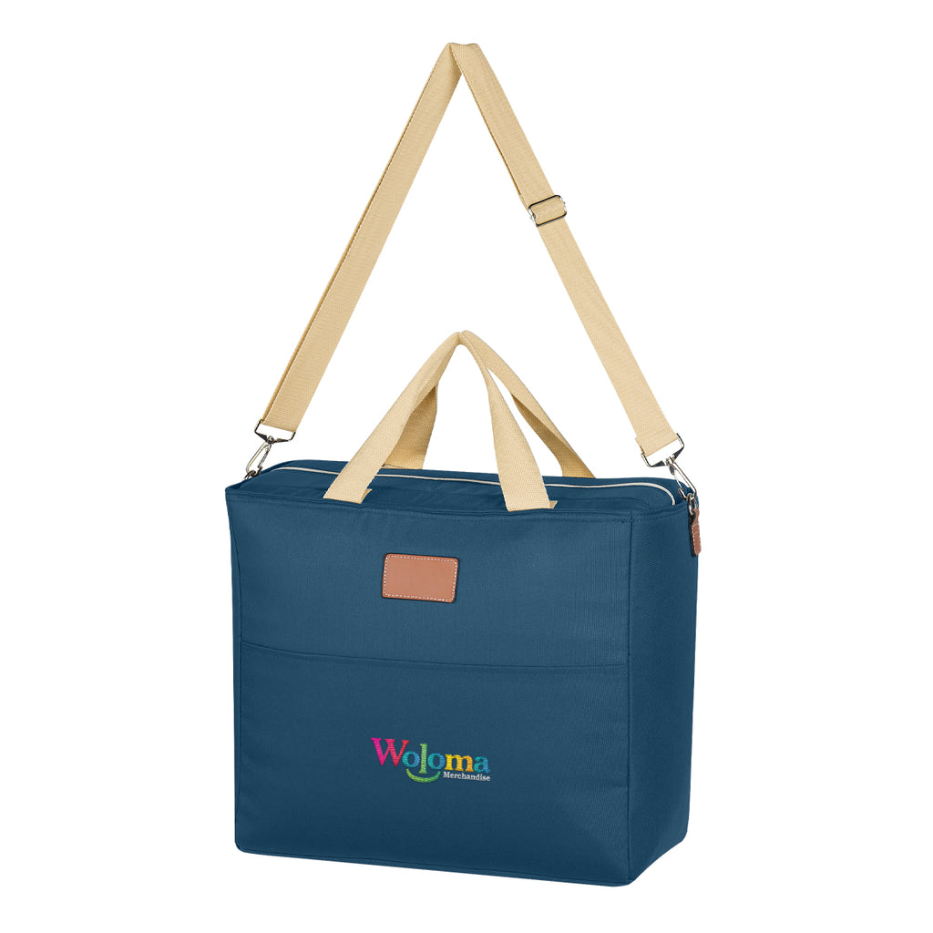 Cooler Tote Bag, Hefty - Navy - Embroidery