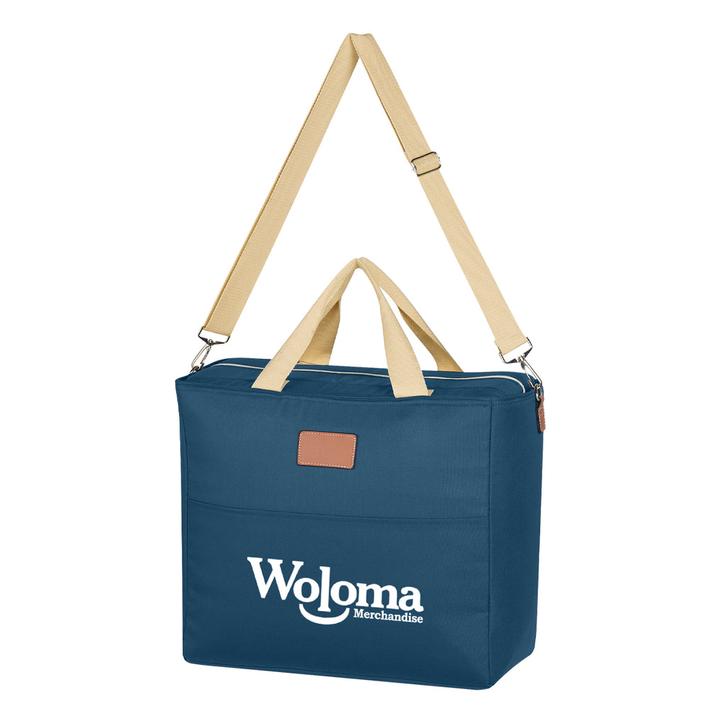 Cooler Tote Bag, Hefty - Navy - Silk Screen