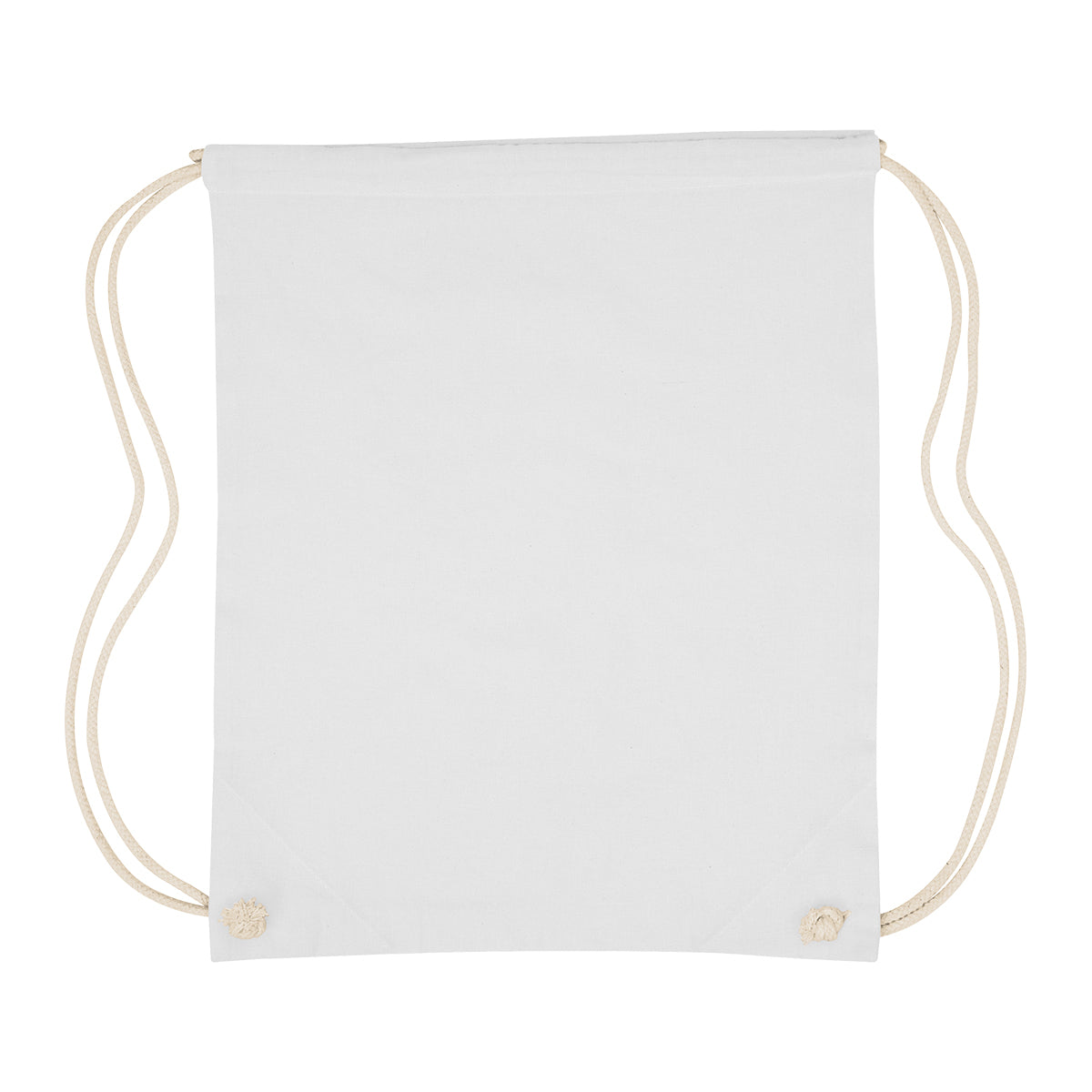 Cooper Drawstring Bag in Cotton - White - Flat