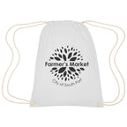 Cooper Drawstring Bag in Cotton - White - Silk Screen