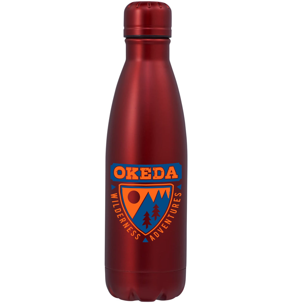 Copper Lined Vacuum Bottle, 17 oz Full Color - Red - Front