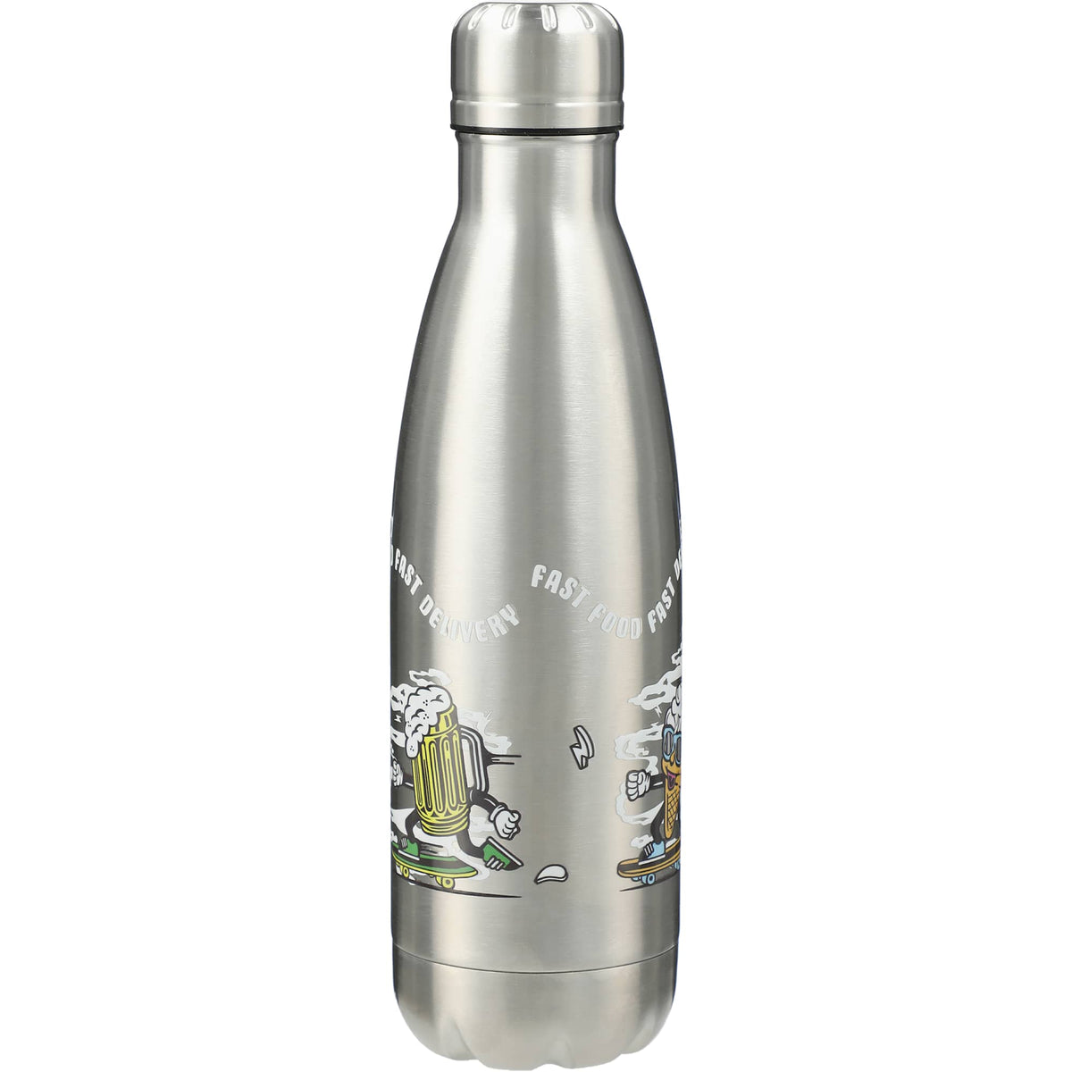 Copper Lined Vacuum Bottle, 17 oz Full Color - Silver - Back