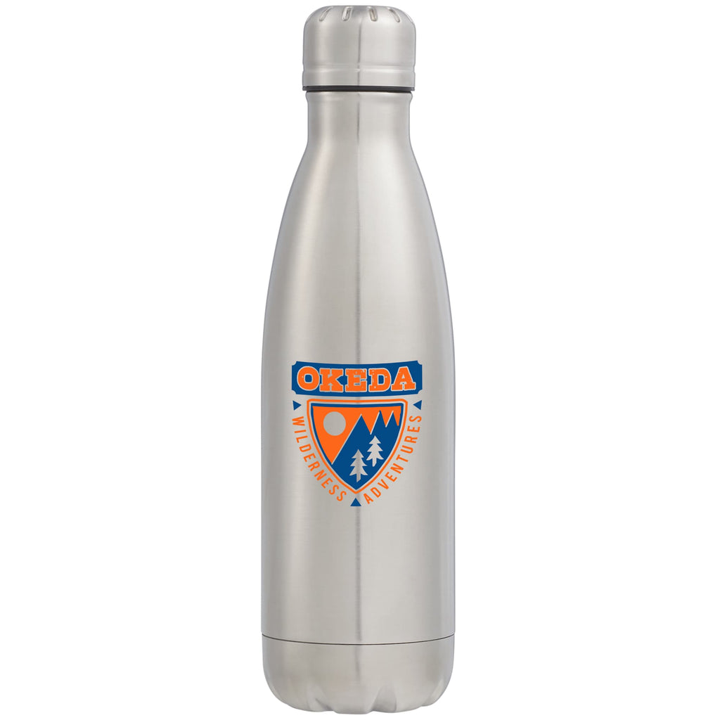 Copper Lined Vacuum Bottle, 17 oz Full Color - Silver - Front 2