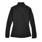 CORE365 Women's Cruise Two-Layer Fleece Bonded Soft Shell Jacket Full Color - Black - Back