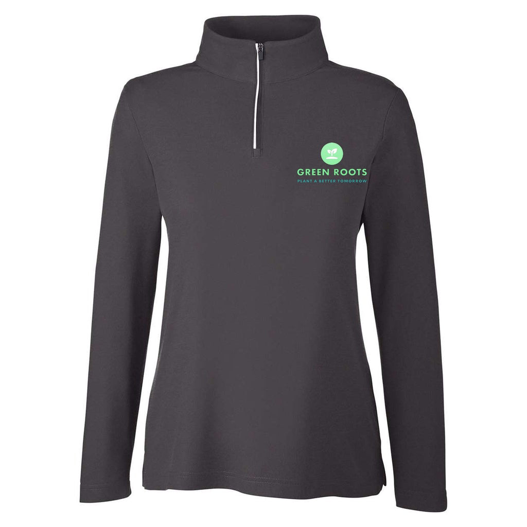 CORE365 Women's Fusion ChromaSoft™ Pique Quarter-Zip Pullover Full Color - Carbon - Front