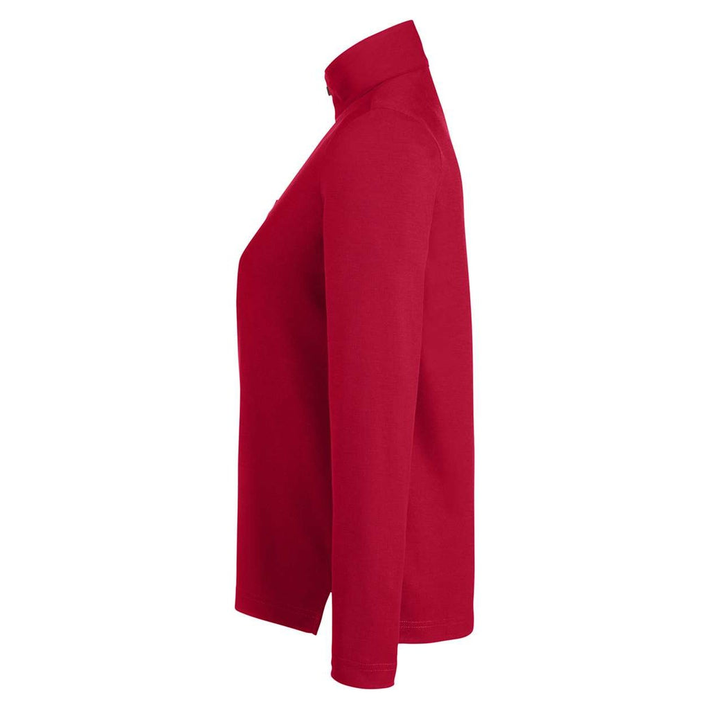 CORE365 Women's Fusion ChromaSoft™ Pique Quarter-Zip Pullover Full Color - Classic Red - Direct Side