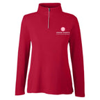 CORE365 Women's Fusion ChromaSoft™ Pique Quarter-Zip Pullover Full Color - Classic Red - Front