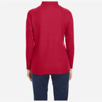 CORE365 Women's Fusion ChromaSoft™ Pique Quarter-Zip Pullover Full Color - Classic Red - On Model Back