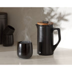 Corkcicle Cafe Ceramic French Press with Walnut Lid - Matte Black - View 3