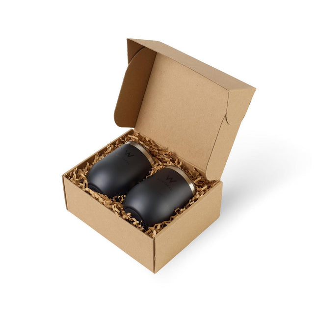 Corkcicle Gift Box with Two Stemless Wine Cups Laser Engraving