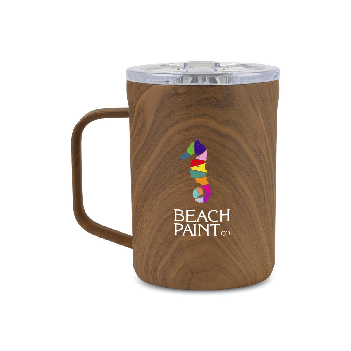 Corkcicle Insulated Coffee Mug with Sliding Lid, 16 oz Laser Engraving - Walnut - View 1