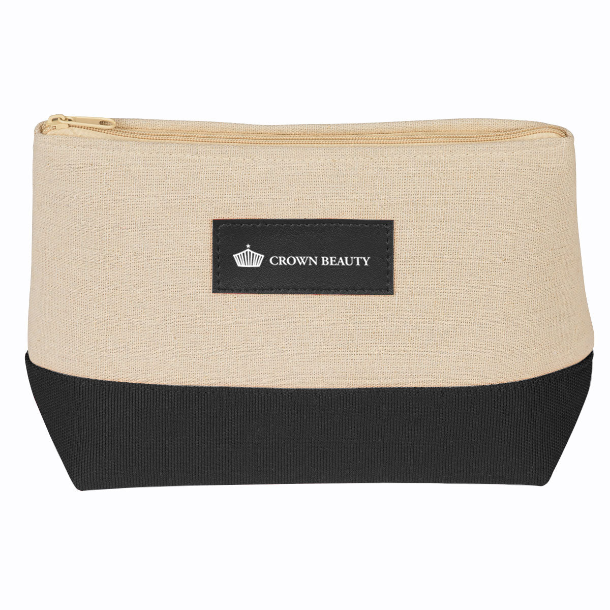 Cosmetic Bag, Allure - Natural with Black - Pad Print