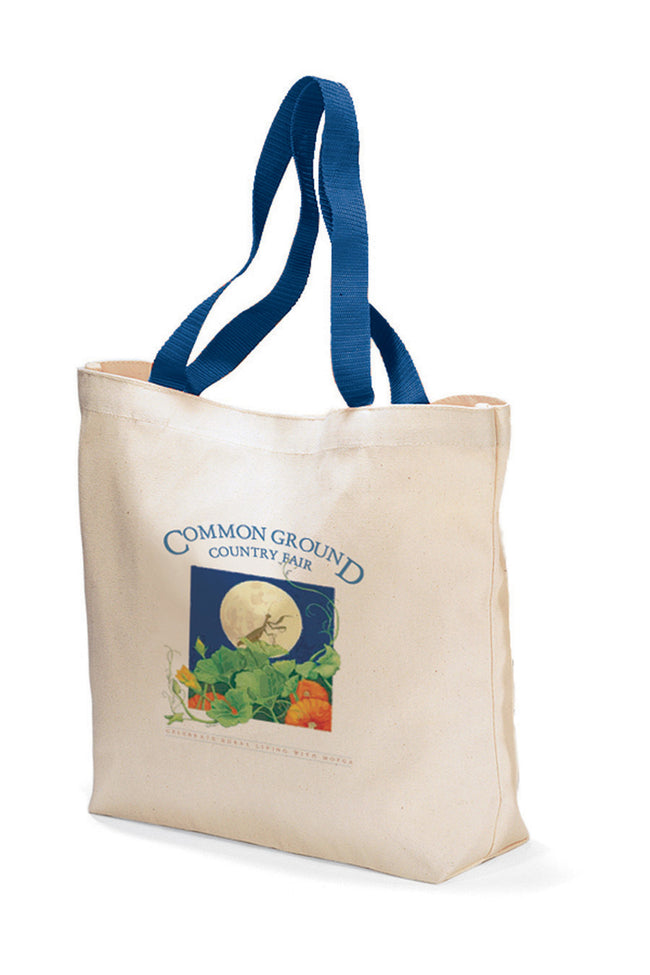 Cotton Canvas Tote with Colored Handles Full Color